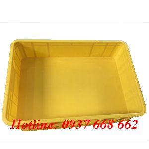 Thùng nhựa đặc ha007 màu vàng